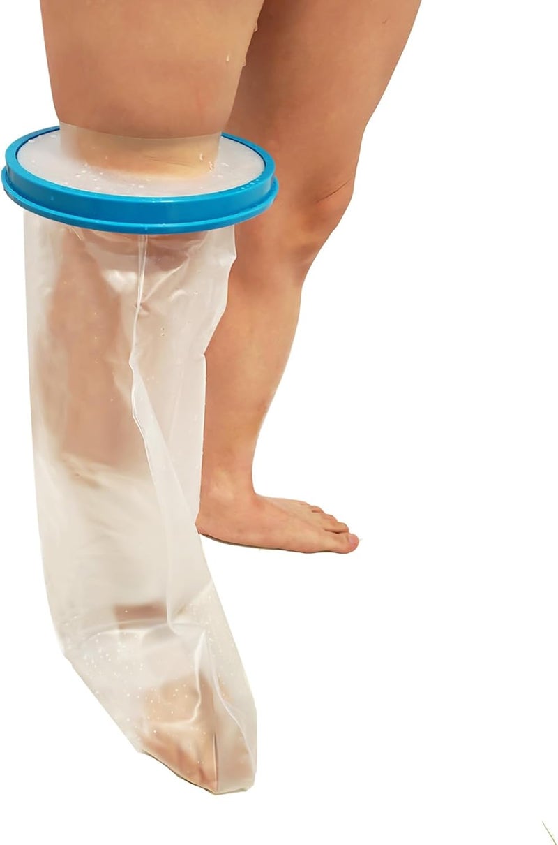 Tideshake Waterproof Leg Cast Cover for Showering, Reusable Adult Short Leg Cast Protector, Cast Covers for Shower Leg, Cast Bag for Shower, Cast Cover for Showering Foot(Upgraded Waterproof Ring) - Image 1